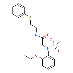 ChemSpider 2D Image | N~2~-(2-Ethoxyphenyl)-N~2~-(methylsulfonyl)-N-[2-(phenylsulfanyl)ethyl]glycinamide | C19H24N2O4S2