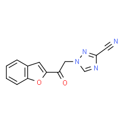 ChemSpider 2D Image | 1-[2-(1-Benzofuran-2-yl)-2-oxoethyl]-1H-1,2,4-triazole-3-carbonitrile | C13H8N4O2