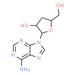 ChemSpider 2D Image | 9-(3-Deoxypentofuranosyl)-9H-purin-6-amine | C10H13N5O3