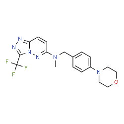 ChemSpider 2D Image | N-Methyl-N-[4-(4-morpholinyl)benzyl]-3-(trifluoromethyl)[1,2,4]triazolo[4,3-b]pyridazin-6-amine | C18H19F3N6O