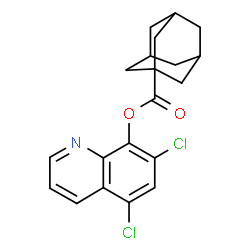 ChemSpider 2D Image | 5,7-Dichloro-8-quinolinyl 1-adamantanecarboxylate | C20H19Cl2NO2