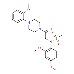 ChemSpider 2D Image | N-(2,4-Dimethoxyphenyl)-N-{2-[4-(2-methoxyphenyl)-1-piperazinyl]-2-oxoethyl}methanesulfonamide | C22H29N3O6S