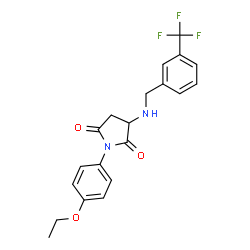 ChemSpider 2D Image | 1-(4-Ethoxy-phenyl)-3-(3-trifluoromethyl-benzylamino)-pyrrolidine-2,5-dione | C20H19F3N2O3