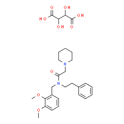 ChemSpider 2D Image | N-(2,3-Dimethoxybenzyl)-N-(2-phenylethyl)-2-(1-piperidinyl)acetamide 2,3-dihydroxysuccinate (1:1) | C28H38N2O9