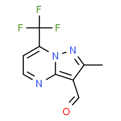 ChemSpider 2D Image | 2-Methyl-7-(trifluoromethyl)pyrazolo[1,5-a]pyrimidine-3-carbaldehyde | C9H6F3N3O