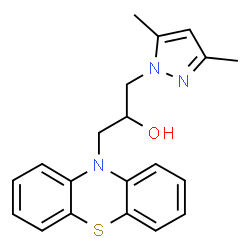 ChemSpider 2D Image | 1-(3,5-Dimethyl-1H-pyrazol-1-yl)-3-(10H-phenothiazin-10-yl)-2-propanol | C20H21N3OS