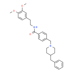 ChemSpider 2D Image | 4-[(4-Benzyl-1-piperidinyl)methyl]-N-[2-(3,4-dimethoxyphenyl)ethyl]benzamide | C30H36N2O3
