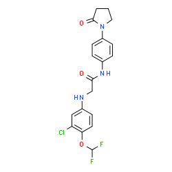 ChemSpider 2D Image | N~2~-[3-Chloro-4-(difluoromethoxy)phenyl]-N-[4-(2-oxo-1-pyrrolidinyl)phenyl]glycinamide | C19H18ClF2N3O3
