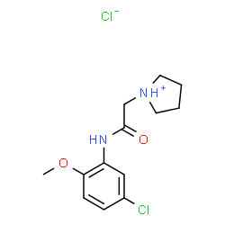 ChemSpider 2D Image | 1-{2-[(5-Chloro-2-methoxyphenyl)amino]-2-oxoethyl}pyrrolidinium chloride | C13H18Cl2N2O2