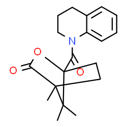 ChemSpider 2D Image | 1-(3,4-Dihydro-1(2H)-quinolinylcarbonyl)-4,7,7-trimethyl-2-oxabicyclo[2.2.1]heptan-3-one | C19H23NO3