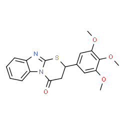 ChemSpider 2D Image | 2-(3,4,5-Trimethoxy-phenyl)-2,3-dihydro-1-thia-4a,9-diaza-fluoren-4-one | C19H18N2O4S