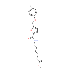 ChemSpider 2D Image | Methyl 6-({5-[(4-fluorophenoxy)methyl]-2-furoyl}amino)hexanoate | C19H22FNO5