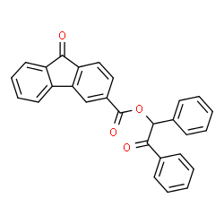 ChemSpider 2D Image | 2-Oxo-1,2-diphenylethyl 9-oxo-9H-fluorene-3-carboxylate | C28H18O4
