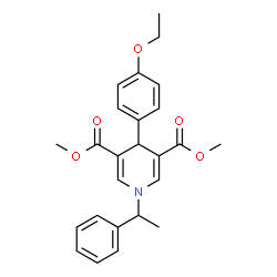 ChemSpider 2D Image | Dimethyl 4-(4-ethoxyphenyl)-1-(1-phenylethyl)-1,4-dihydro-3,5-pyridinedicarboxylate | C25H27NO5