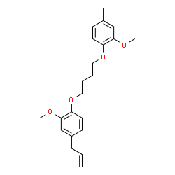 ChemSpider 2D Image | 4-Allyl-2-methoxy-1-[4-(2-methoxy-4-methylphenoxy)butoxy]benzene | C22H28O4