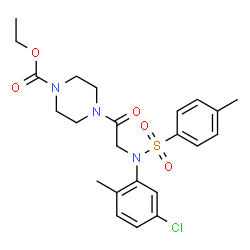 ChemSpider 2D Image | Ethyl 4-{N-(5-chloro-2-methylphenyl)-N-[(4-methylphenyl)sulfonyl]glycyl}-1-piperazinecarboxylate | C23H28ClN3O5S