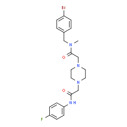 ChemSpider 2D Image | N-(4-Bromobenzyl)-2-(4-{2-[(4-fluorophenyl)amino]-2-oxoethyl}-1-piperazinyl)-N-methylacetamide | C22H26BrFN4O2