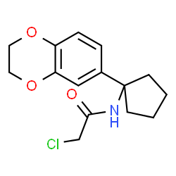 ChemSpider 2D Image | 2-Chloro-N-[1-(2,3-dihydro-1,4-benzodioxin-6-yl)cyclopentyl]acetamide | C15H18ClNO3