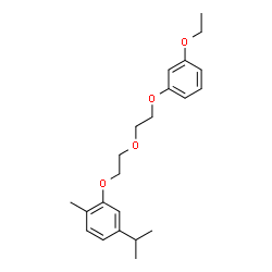 ChemSpider 2D Image | 2-{2-[2-(3-Ethoxyphenoxy)ethoxy]ethoxy}-4-isopropyl-1-methylbenzene | C22H30O4