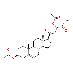 ChemSpider 2D Image | Methyl 2-acetoxy-4-[(3S,8S,9S,10R,13S,14S,17S)-3-acetoxy-10,13-dimethyl-2,3,4,7,8,9,10,11,12,13,14,15,16,17-tetradecahydro-1H-cyclopenta[a]phenanthren-17-yl]-4-oxobutanoate | C28H40O7