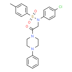 ChemSpider 2D Image | N-(4-Chlorophenyl)-4-methyl-N-[2-oxo-2-(4-phenyl-1-piperazinyl)ethyl]benzenesulfonamide | C25H26ClN3O3S
