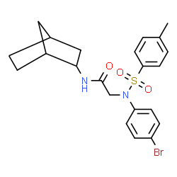 ChemSpider 2D Image | N-Bicyclo[2.2.1]hept-2-yl-N~2~-(4-bromophenyl)-N~2~-[(4-methylphenyl)sulfonyl]glycinamide | C22H25BrN2O3S