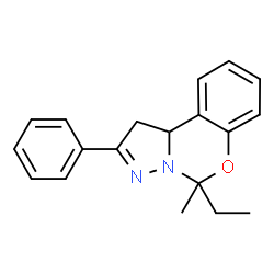 ChemSpider 2D Image | 5-Ethyl-5-methyl-2-phenyl-1,10b-dihydropyrazolo[1,5-c][1,3]benzoxazine | C19H20N2O