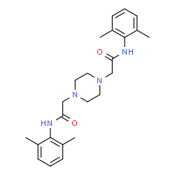 ChemSpider 2D Image | 2,2'-(1,4-Piperazinediyl)bis[N-(2,6-dimethylphenyl)acetamide] | C24H32N4O2