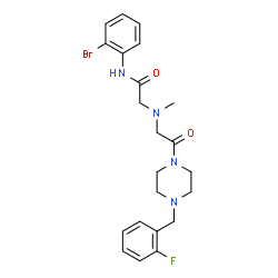 ChemSpider 2D Image | N-(2-Bromophenyl)-2-[{2-[4-(2-fluorobenzyl)-1-piperazinyl]-2-oxoethyl}(methyl)amino]acetamide | C22H26BrFN4O2