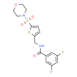 ChemSpider 2D Image | 3,5-Difluoro-N-{[5-(4-morpholinylsulfonyl)-2-thienyl]methyl}benzamide | C16H16F2N2O4S2