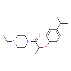 ChemSpider 2D Image | 1-(4-Ethyl-1-piperazinyl)-2-(4-isopropylphenoxy)-1-propanone | C18H28N2O2