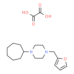 ChemSpider 2D Image | 1-Cycloheptyl-4-(2-furylmethyl)piperazine ethanedioate (1:1) | C18H28N2O5
