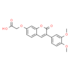 ChemSpider 2D Image | {[3-(3,4-Dimethoxyphenyl)-2-oxo-2H-chromen-7-yl]oxy}acetic acid | C19H16O7