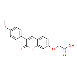 ChemSpider 2D Image | {[3-(4-Methoxyphenyl)-2-oxo-2H-chromen-7-yl]oxy}acetic acid | C18H14O6