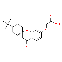 ChemSpider 2D Image | {[4'-(2-Methyl-2-propanyl)-4-oxo-3,4-dihydrospiro[chromene-2,1'-cyclohexan]-7-yl]oxy}acetic acid | C20H26O5