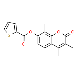 ChemSpider 2D Image | 3,4,8-Trimethyl-2-oxo-2H-chromen-7-yl 2-thiophenecarboxylate | C17H14O4S