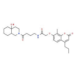 ChemSpider 2D Image | N-[4-(4a-Hydroxyoctahydro-2(1H)-isoquinolinyl)-4-oxobutyl]-2-[(8-methyl-2-oxo-4-propyl-2H-chromen-7-yl)oxy]acetamide | C28H38N2O6
