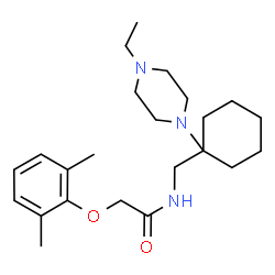 ChemSpider 2D Image | 2-(2,6-Dimethylphenoxy)-N-{[1-(4-ethyl-1-piperazinyl)cyclohexyl]methyl}acetamide | C23H37N3O2