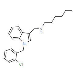 ChemSpider 2D Image | N-{[1-(2-Chlorobenzyl)-1H-indol-3-yl]methyl}-1-hexanamine | C22H27ClN2