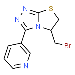 ChemSpider 2D Image | 5-(Bromomethyl)-3-(3-pyridinyl)-5,6-dihydro[1,3]thiazolo[2,3-c][1,2,4]triazole | C10H9BrN4S