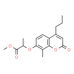 ChemSpider 2D Image | Methyl 2-[(8-methyl-2-oxo-4-propyl-2H-chromen-7-yl)oxy]propanoate | C17H20O5