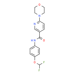 ChemSpider 2D Image | N-[4-(Difluoromethoxy)phenyl]-6-(4-morpholinyl)nicotinamide | C17H17F2N3O3