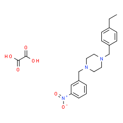 ChemSpider 2D Image | 1-(4-Ethylbenzyl)-4-(3-nitrobenzyl)piperazine ethanedioate (1:1) | C22H27N3O6