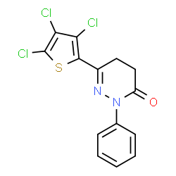 ChemSpider 2D Image | 2-Phenyl-6-(3,4,5-trichloro-2-thienyl)-4,5-dihydro-3(2H)-pyridazinone | C14H9Cl3N2OS