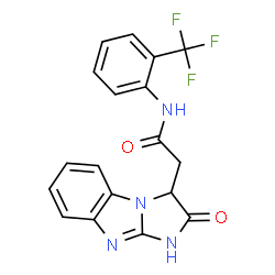 ChemSpider 2D Image | 2-(2-Oxo-2,3-dihydro-1H-imidazo[1,2-a]benzimidazol-3-yl)-N-[2-(trifluoromethyl)phenyl]acetamide | C18H13F3N4O2