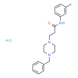 ChemSpider 2D Image | 3-(4-Benzyl-1-piperazinyl)-N-(3-methylphenyl)propanamide hydrochloride (1:1) | C21H28ClN3O