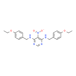 ChemSpider 2D Image | N,N'-Bis(4-ethoxybenzyl)-5-nitro-4,6-pyrimidinediamine | C22H25N5O4