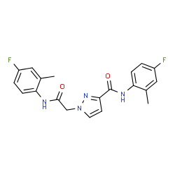 ChemSpider 2D Image | N-(4-Fluoro-2-methylphenyl)-1-{2-[(4-fluoro-2-methylphenyl)amino]-2-oxoethyl}-1H-pyrazole-3-carboxamide | C20H18F2N4O2