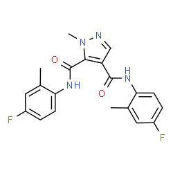 ChemSpider 2D Image | N,N'-Bis(4-fluoro-2-methylphenyl)-1-methyl-1H-pyrazole-4,5-dicarboxamide | C20H18F2N4O2