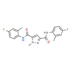 ChemSpider 2D Image | N,N'-Bis(4-fluoro-2-methylphenyl)-1-methyl-1H-pyrazole-3,5-dicarboxamide | C20H18F2N4O2